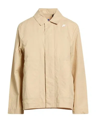 K-way Woman Jacket Beige Size Xl Nylon, Cotton In Nude