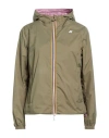 K-way Woman Jacket Military Green Size Xl Recycled Nylon