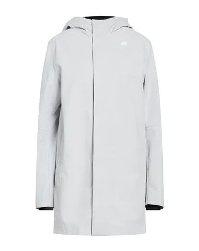 K-way Woman Overcoat & Trench Coat Light Grey Size S Polyester, Polyurethane In Green