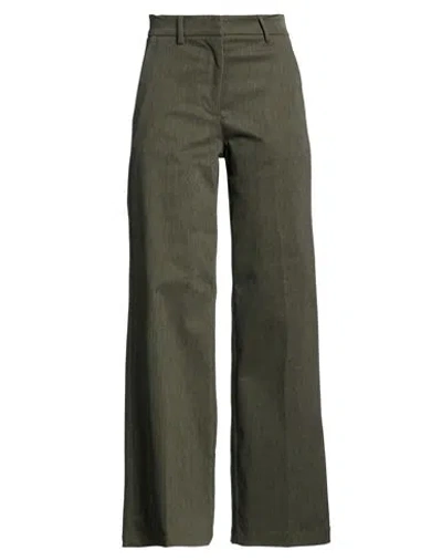 K-way Woman Pants Military Green Size 2 Cotton, Elastane
