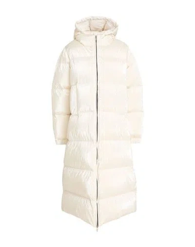 K-way Woman Puffer Ivory Size L Polyamide In Neutral