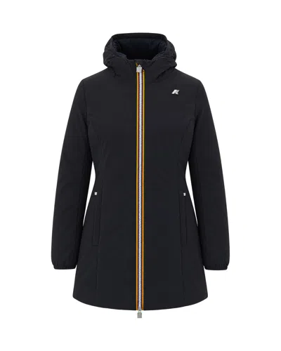 K-way Women's Hooded Puffer Coat In Black