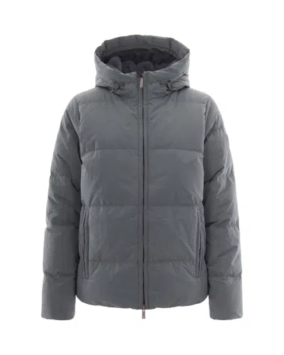 K-way Women's Hooded Puffer Jacket In Gray