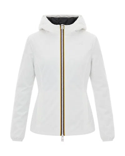 K-way Women's Hooded Zip Front Jacket In White