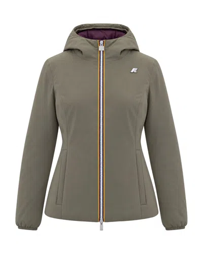 K-way Women's Hooded Zip-up Jacket In Gray