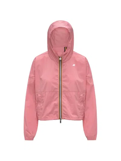 K-way Zip-up Cropped Jacket In Pink