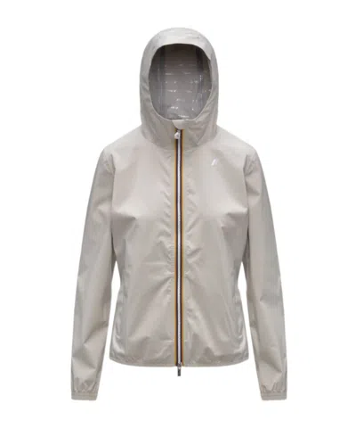 K-way Zip-up Hooded Jacket In Neutral