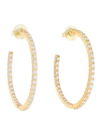 Pre-owned Kwiat 18k 2.51ctw Diamond Hoop Earrings In Multi
