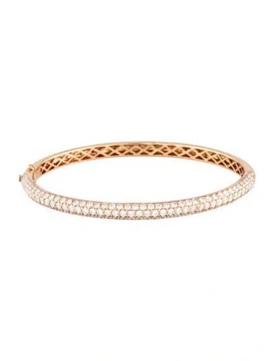 Pre-owned Kwiat 18k 3.05ctw Diamond Moonlight Three-row Bangle, 6.5" In Multicolor