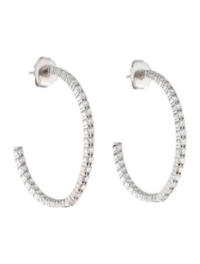 Pre-owned Kwiat 18k 4.96ctw Diamond Inside Out Hoop Earrings In Multi