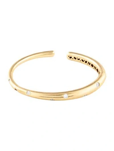 Pre-owned Kwiat 18k Diamond Cobblestone Cuff Bracelet, 6.25" In Multicolor