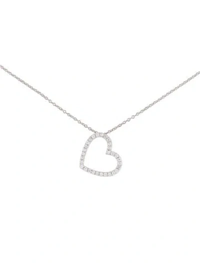 Pre-owned Kwiat 18k Diamond Heart Pendant Necklace, 16.25" In Multi