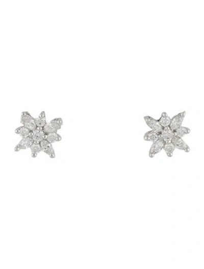 Pre-owned Kwiat 18k Diamond Petite Stud Earrings In Multi