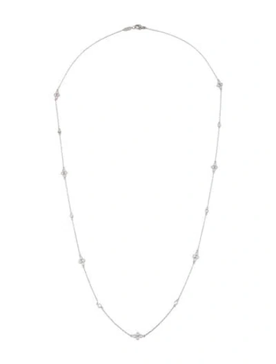 Pre-owned Kwiat 18k Diamond Quads Station Necklace, 24.25" In Multi