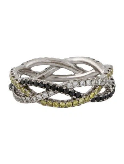 Pre-owned Kwiat 18k Diamond Twist Band Ring In Multi