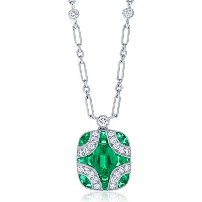 Kwiat 18k Gold Diamond & Emerald Pendant Necklace In Multi