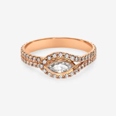 Kwiat 18k Rose Gold, Diamond Button Ring In Silver