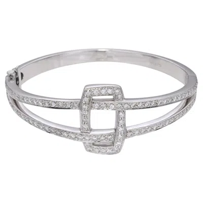 Pre-owned Kwiat 18k White Gold 2.12tcw Diamond Hinged Bracelet