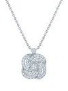 Kwiat 18k White Gold Splendor Clover Swirl Diamond Pendant Necklace In Metallic