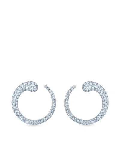 Kwiat 18kt White Gold Diamond Eclipse Earrings In Silber
