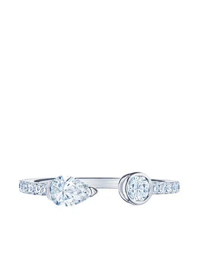 Kwiat 18kt White Gold Diamond Eclipse Open Ring In Silber