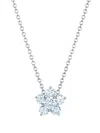 Kwiat 18kt White Gold Diamond Floral Cluster Pendant In Silber