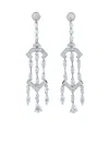 Kwiat 18kt White Gold Diamond Pagoda Chandelier Earrings In Silber
