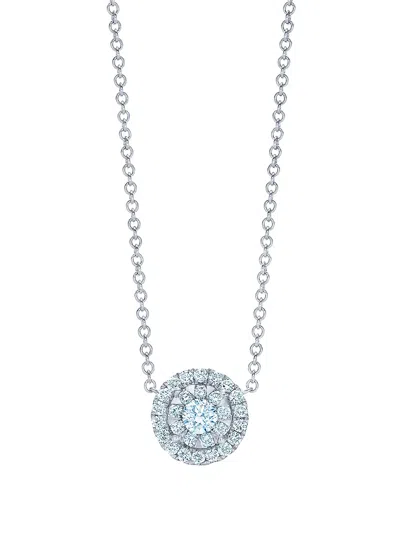 Kwiat 18kt White Gold Diamond Sunburst Pendant In Silber