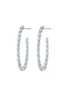 Kwiat 18kt White Gold Marquise Diamond Hoop Earrings In Silber
