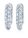 Kwiat 18kt White Gold Petite Moonlight Pavé Diamond Hoop Earrings In Silber