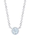 Kwiat 18kt White Gold Round Diamond Bezel Set Pendant Necklace In Silber