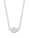 Kwiat 18kt White Gold Side-set Pear Shape Diamond Pendant In Weiss