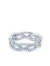 Kwiat 18kt White Gold Twist 3-strand Diamond Ring In Silber