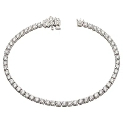 Pre-owned Kwiat 4 Carat Natural Diamond Platinum Tennis Bracelet In Multiple