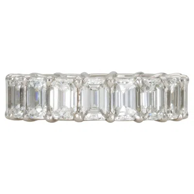 Pre-owned Kwiat 5.65 Carat Emerald Cut Diamond Eternity Band In Green