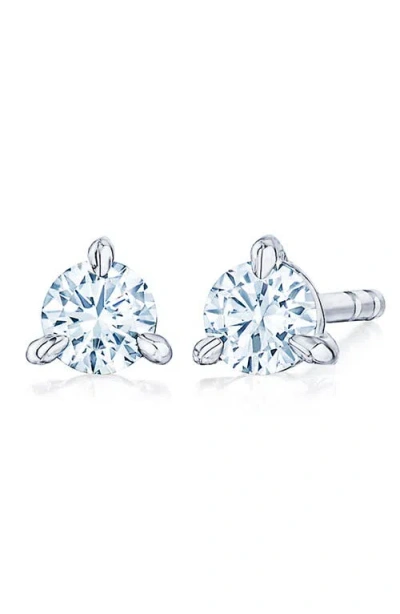 Kwiat Round Brilliant Cut Diamond & Platinum Stud Earrings In White 0.25 Ctw