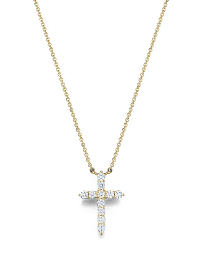 Kwiat Diamond Cross Necklace In Gold