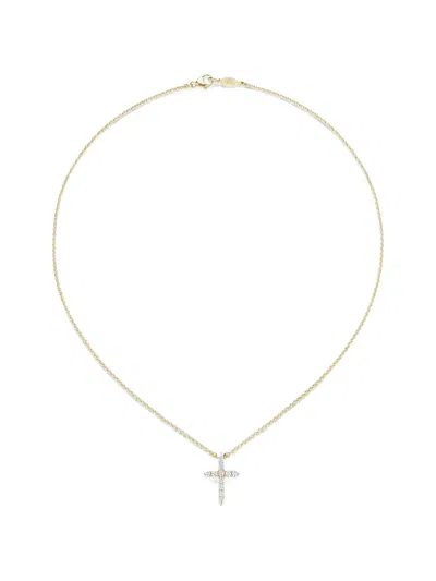 Kwiat Diamond Cross Necklace In Gold