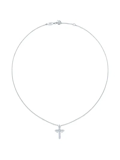 Kwiat Diamond Cross Necklace In Silver