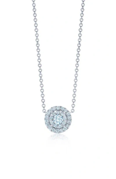Kwiat Diamond Halo Pendant Necklace In White Gold