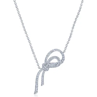 Kwiat Diamond Ribbon Bow Pendant Necklace In Multi