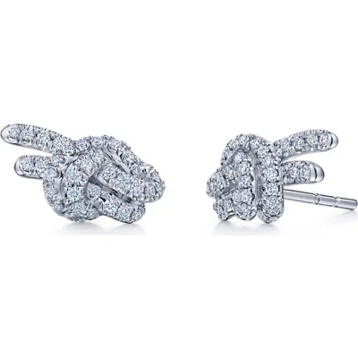 Kwiat Entwine Petite Diamond Stud Earrings In Metallic