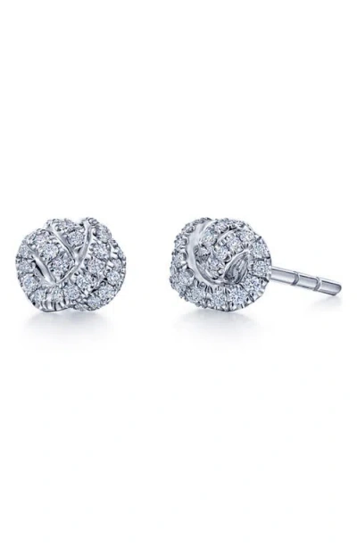 Kwiat Entwine Petite Love Knot Stud Earrings In Metallic