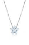 Kwiat Floral Diamond Cluster Pendant Necklace In White