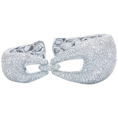 Pre-owned Kwiat Madison Avenue Dual Link Diamond Cuff In 18 Karat White Gold