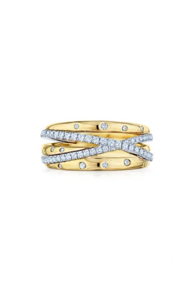 Kwiat Orbit Crossover Diamond Ring In Gold
