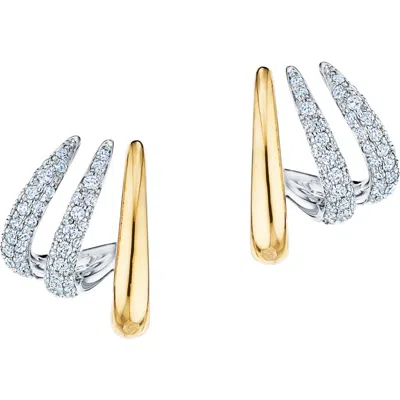 Kwiat Orbit Diamond Hoop Earrings In Yellow Gold/diamond