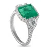 Kwiat Platinum 1.0ct Diamond And Emerald Ring Kw07-061025 In Metallic