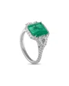 Kwiat Platinum 4.85 Ct. Tw. Diamond & Emerald Ring (authentic Pre-loved) In Metallic