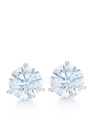 Kwiat Platinum Tiara Round Diamond Stud Earrings In Transparent
